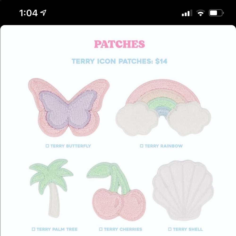 ISO these Stoney Clover Lane Terry patches. Cash or trades!